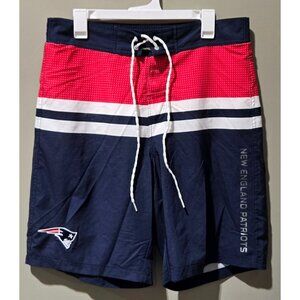 New England Patriots Men's Multi Pattern Design Board Swim Shorts -- Size Large